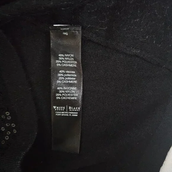 White House Black Market Cashmere Blend Sparkly Off-Shoulder Pullover Sweater S - Picture 6 of 11